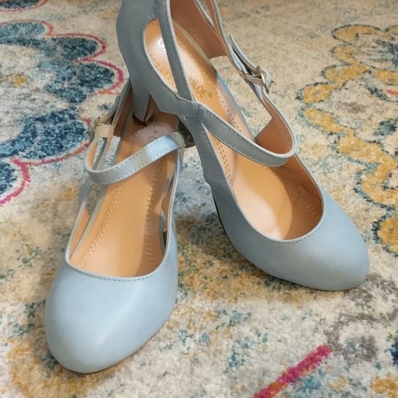 Chase + Chloe Shoes - Chase and Chloe low heel, light blue
